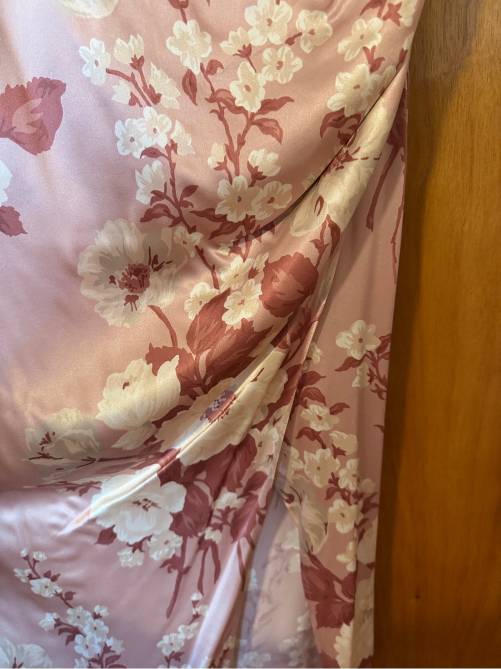 Reformation Barrow Silk Dress Bellini Floral Size 8 Strapless Maxi Slit Like New - Picture 7 of 10